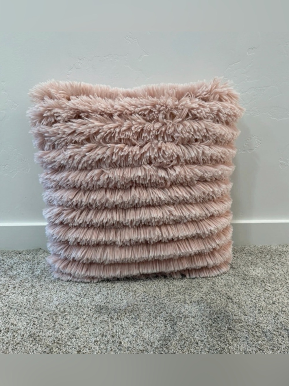 pink fluffy pillow
